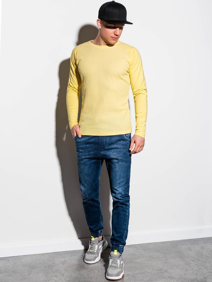 Chlapčenské tričko s dlhým rukávom a potlačou – žltá L119