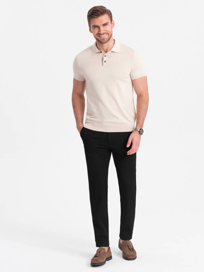 Pánske elegantné chino nohavice SLIM FIT - čierne V4 OM-PACP-0191