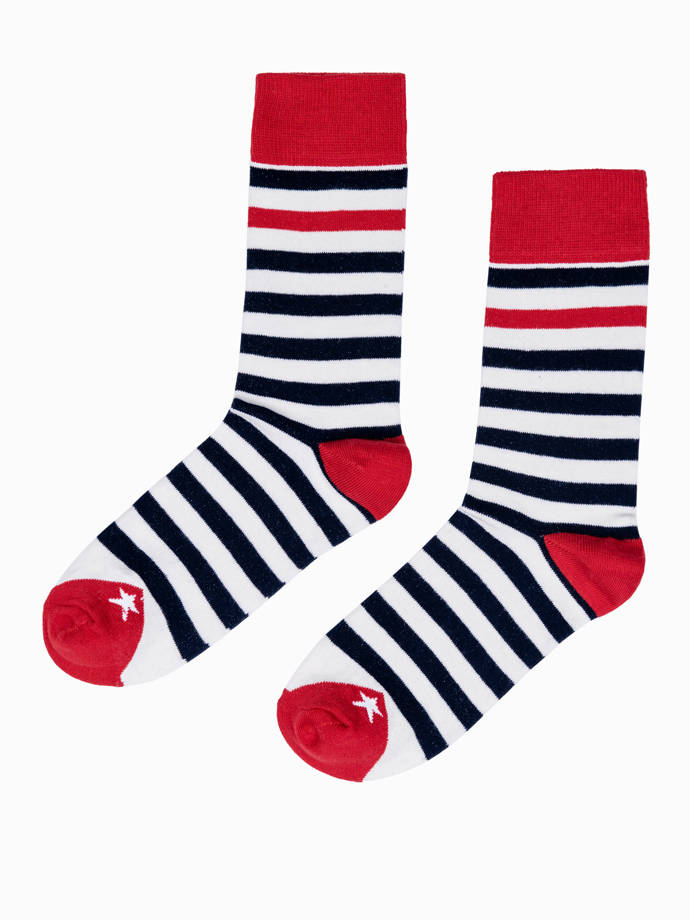 Pánske ponožky - biela/námornícka modrá U151