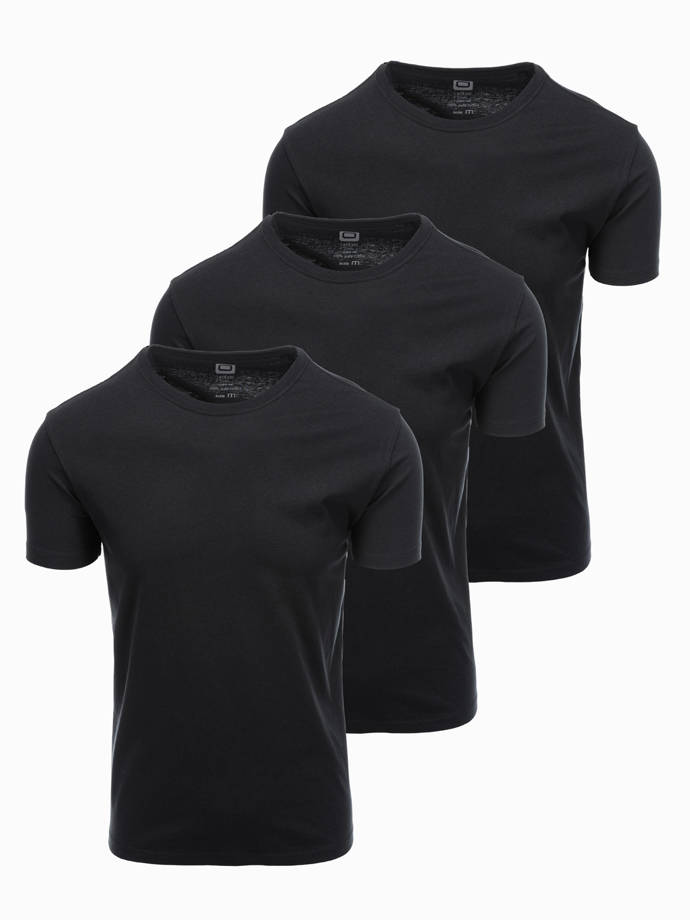 Pánske tričko bez potlače – čierna 3 pcs Z30