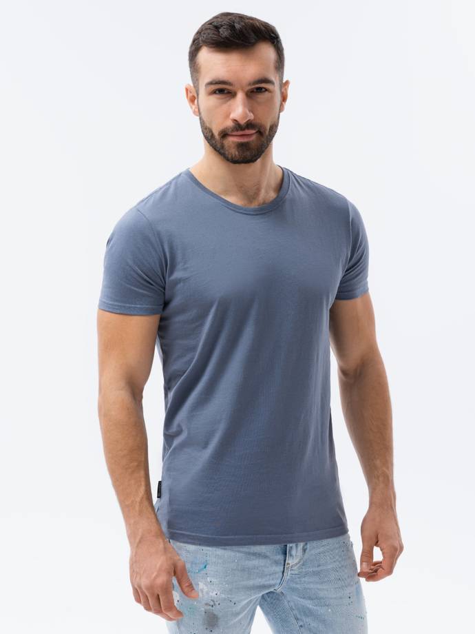 Pánske tričko bez potlače - džínsová S1370