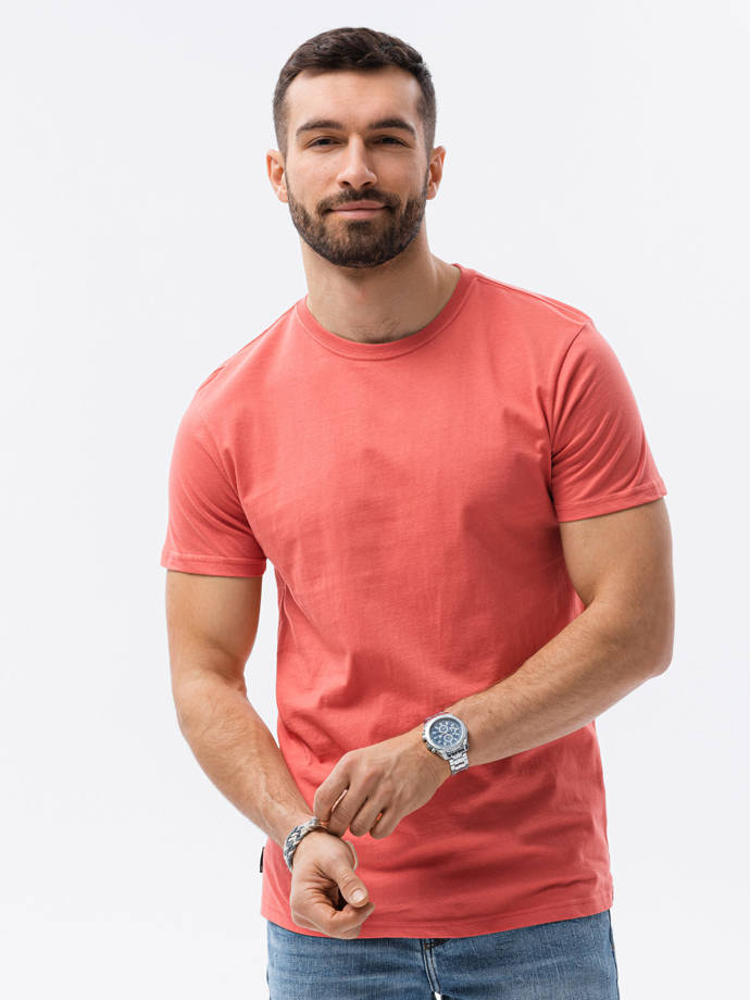 Pánske tričko bez potlače - korálová S1370