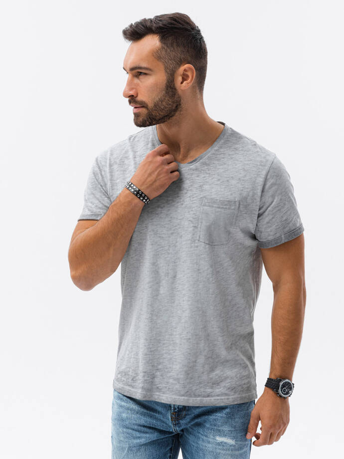Pánske tričko bez potlače - šedá S1388