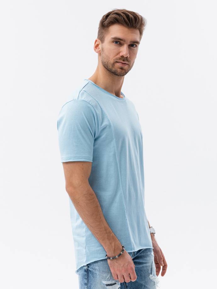 Pánske tričko bez potlače - svetlo nebesky modrá S1378