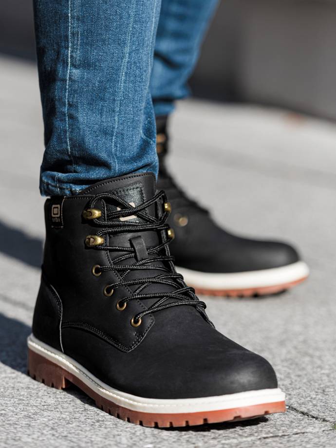 Pánske zimné outdoorové topánky - čierna T314